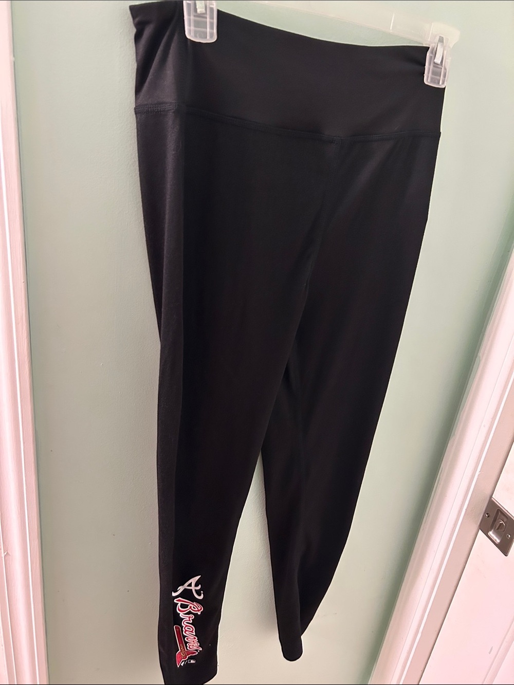 Fanatics Black Athletic Leggings with Orange Logo Accent